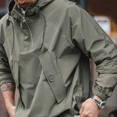 M43 Parka Dark Green Deck Coat – Solid Color Hooded Outdoor Jacket